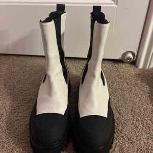 Black and White Chunky Boots